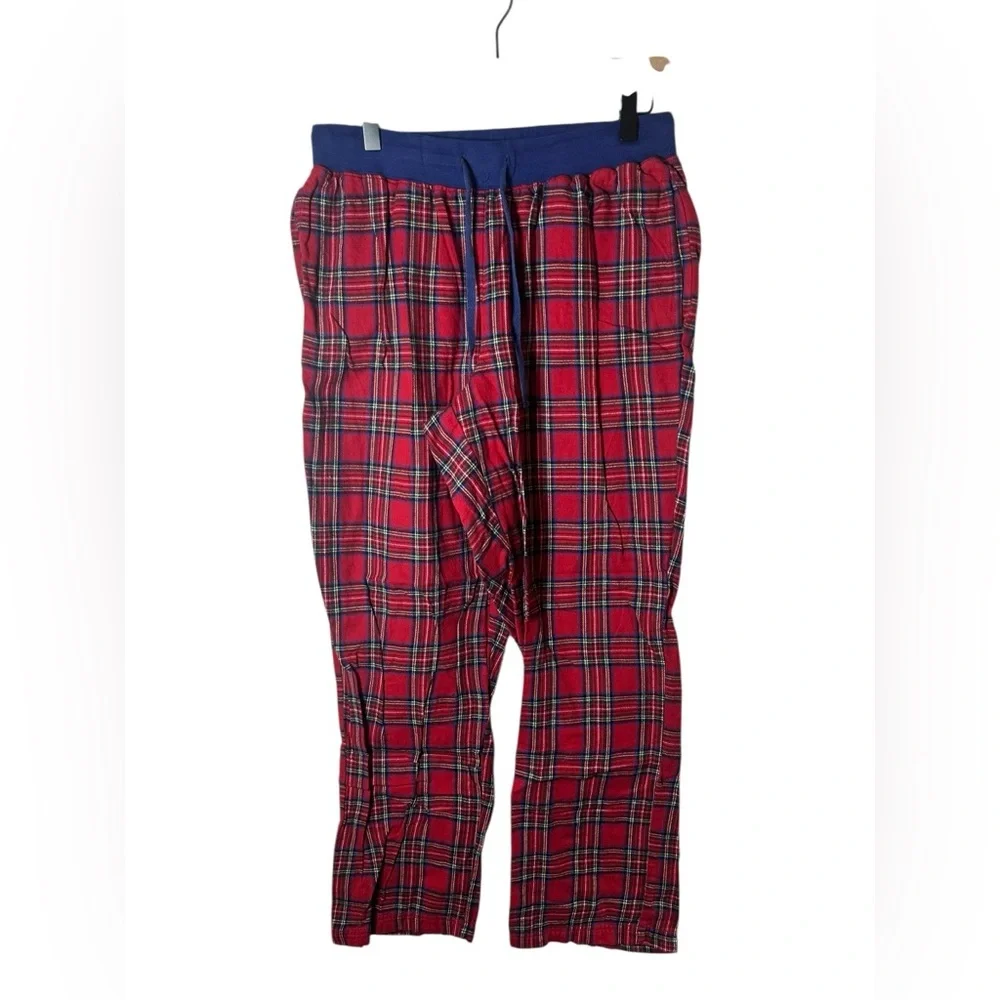 L.L. Bean‎ Men’s Plaid Flannel Pajama Pants Red Blue M Regular